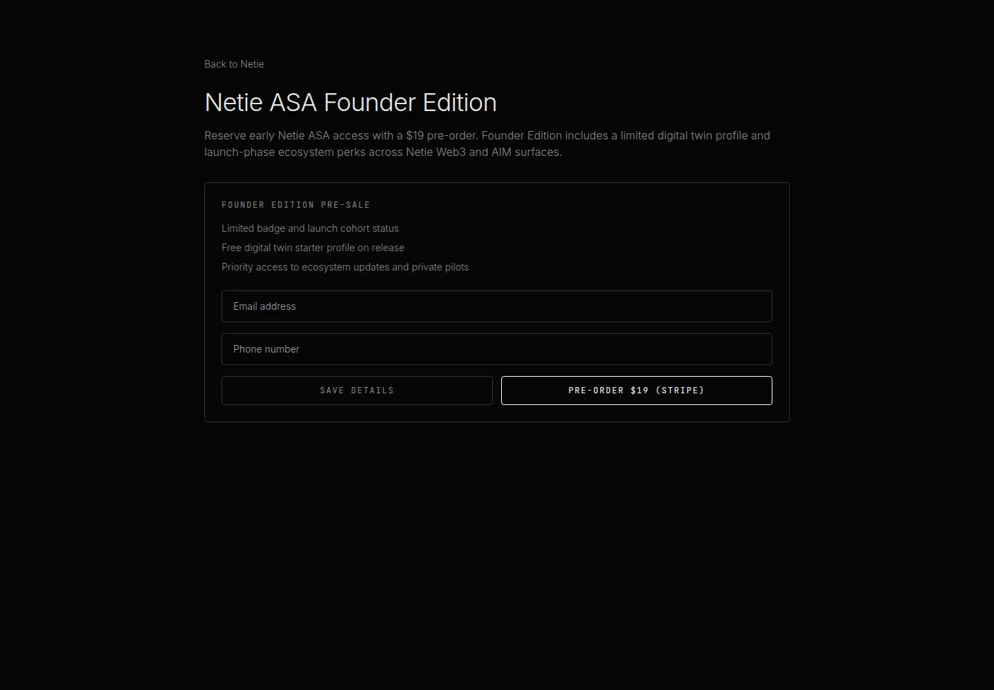 ASA landing page sample